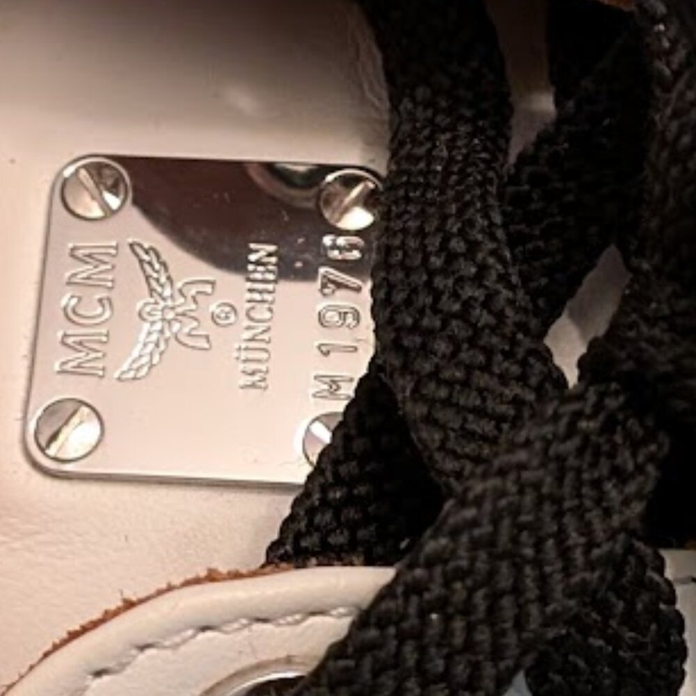 MCM White Black Logo Low-Top Sneakers - Picture 7 of 13
